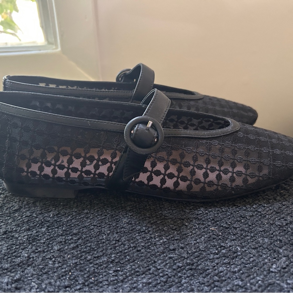 BIBI LOU: Anthropologie Black Mesh Ballet Flats EUC - Picture 10 of 10